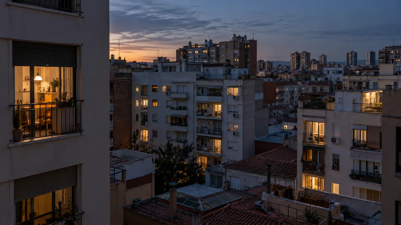 Edificios residenciales que representan la demanda de vivienda de distintos hogares.